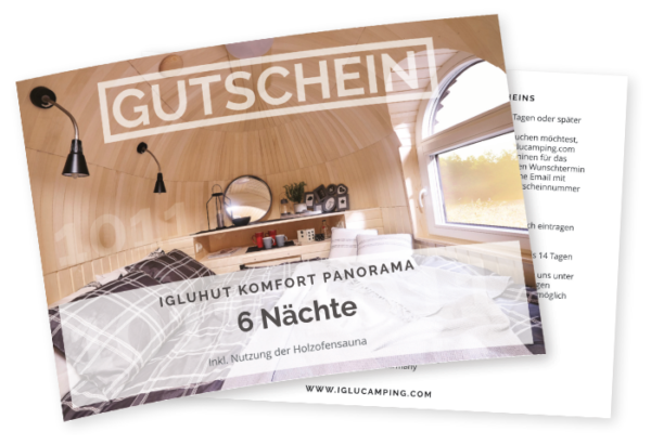 6 Nächte im IGLUHUT Komfort Panorama (2 Pers.)