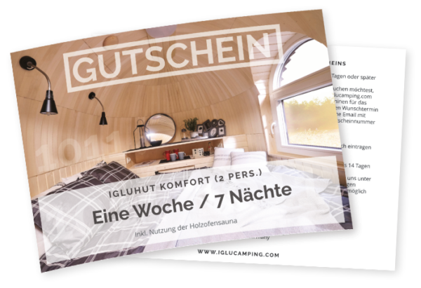 Eine Woche / 7 Nächte im IGLUHUT Komfort (2 Pers.)